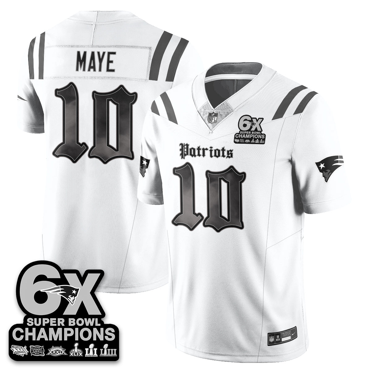 NE 'Dark Gothic' Vapor Limited Jersey - 6-Time Champions - Stitched
