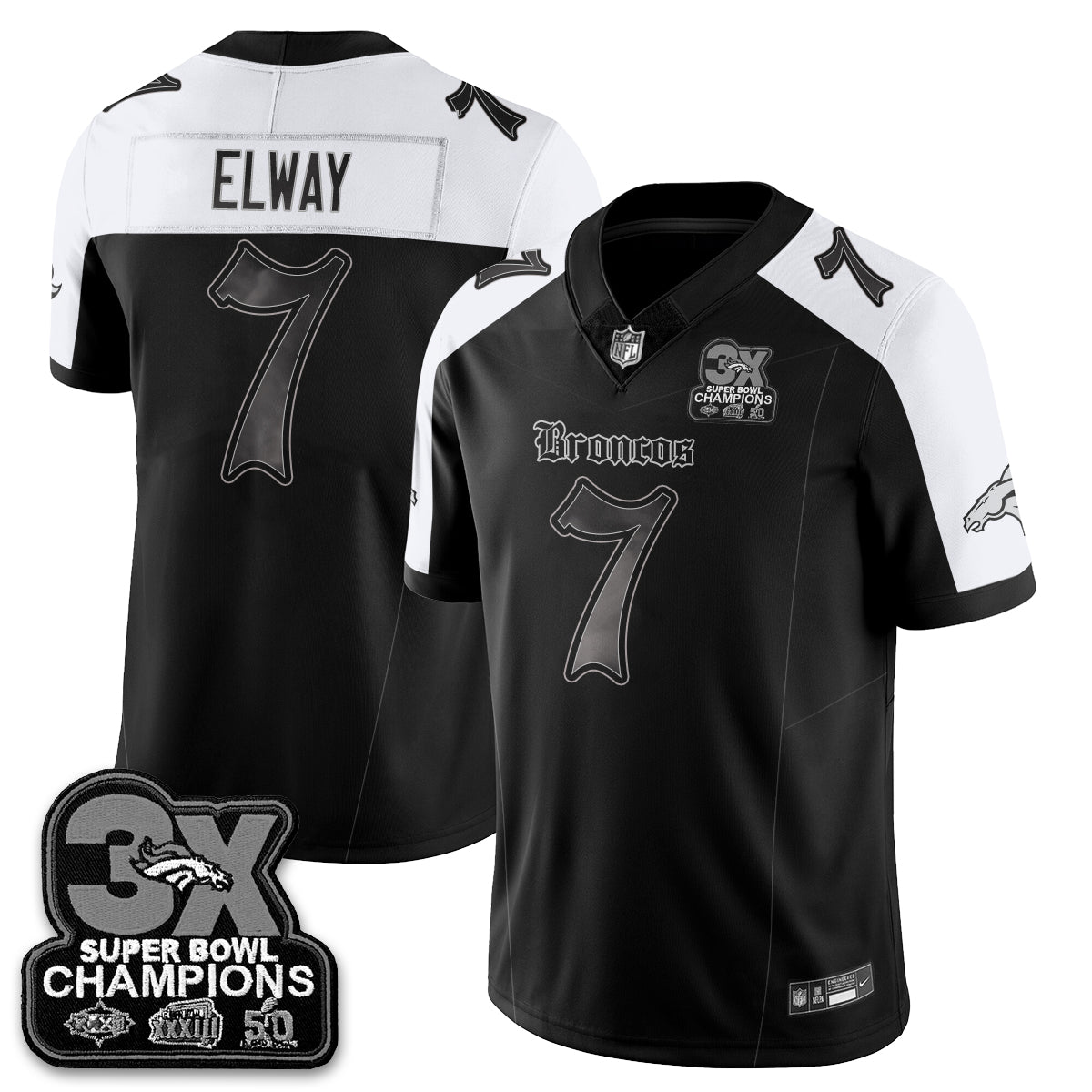 DEN 'Dark Gothic' Vapor Limited Jersey - 3-Time Champions - Stitched