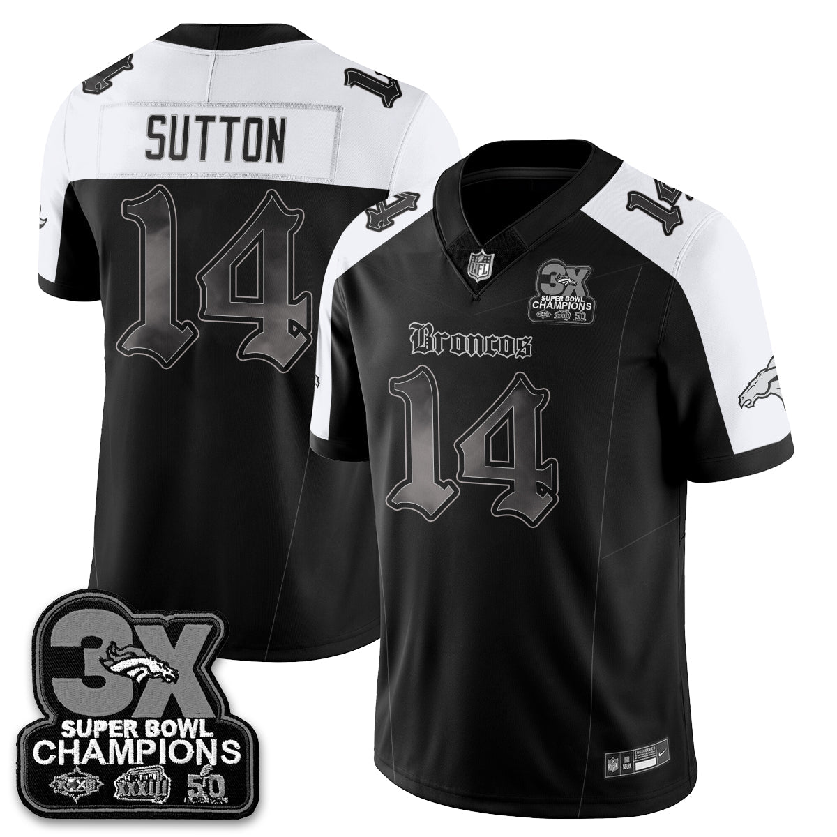 DEN 'Dark Gothic' Vapor Limited Jersey - 3-Time Champions - Stitched