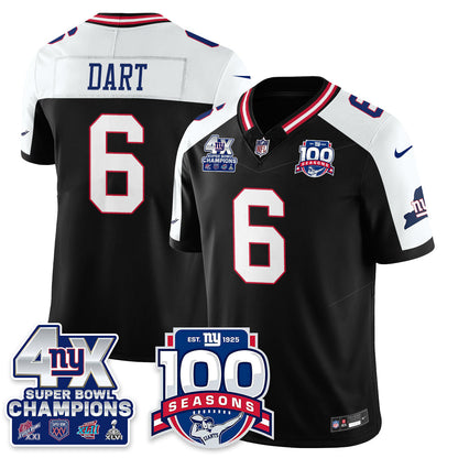 NYG 4-Time Champions Vapor Limited Jersey- 100th Season - Stitched
