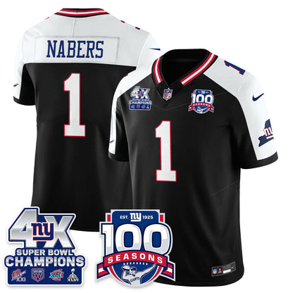 NYG 4-Time Champions Vapor Limited Jersey- 100th Season - Stitched