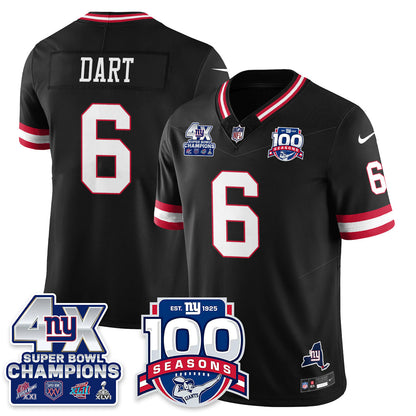 NYG 4-Time Champions Vapor Limited Jersey- 100th Season - Stitched