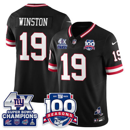 NYG 4-Time Champions Vapor Limited Jersey- 100th Season - Stitched