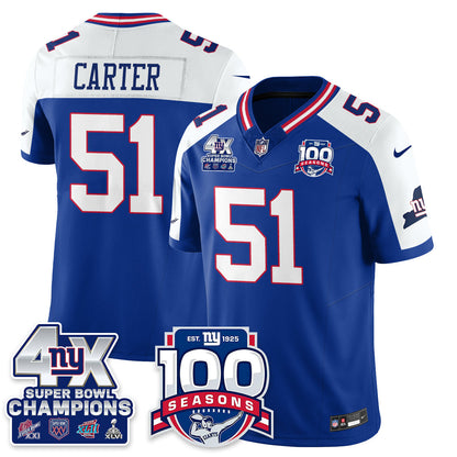 NYG 4-Time Champions Vapor Limited Jersey- 100th Season - Stitched
