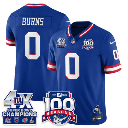 NYG 4-Time Champions Vapor Limited Jersey- 100th Season - Stitched