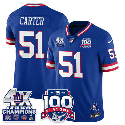 NYG 4-Time Champions Vapor Limited Jersey- 100th Season - Stitched