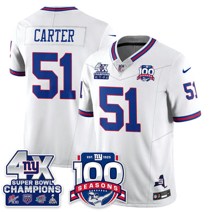 NYG 4-Time Champions Vapor Limited Jersey- 100th Season - Stitched