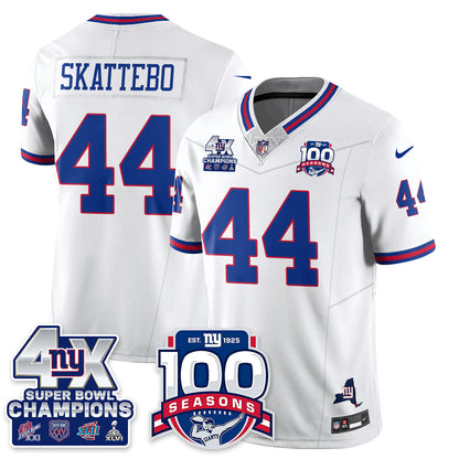 NYG 4-Time Champions Vapor Limited Jersey- 100th Season - Stitched