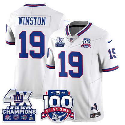 NYG 4-Time Champions Vapor Limited Jersey- 100th Season - Stitched