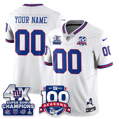 NYG 4-Time Champions Vapor Limited Jersey- 100th Season - Stitched