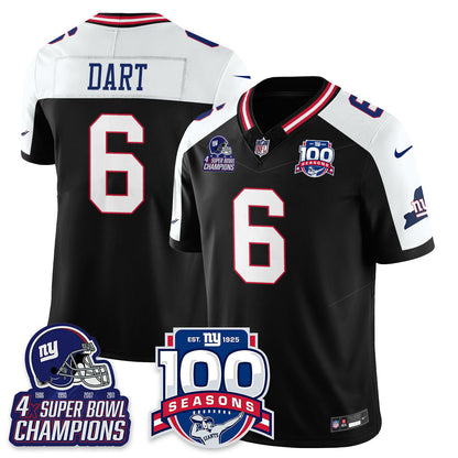 NYG 4-Time Champions Vapor Limited Jersey- 100th Season - Stitched