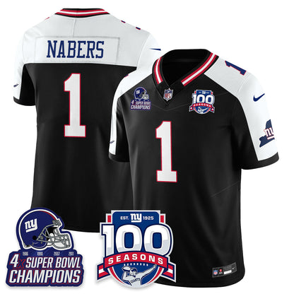 NYG 4-Time Champions Vapor Limited Jersey- 100th Season - Stitched