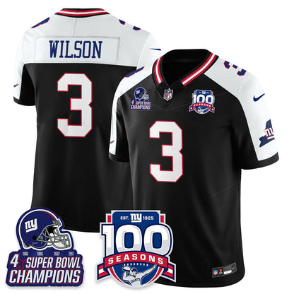 NYG 4-Time Champions Vapor Limited Jersey- 100th Season - Stitched