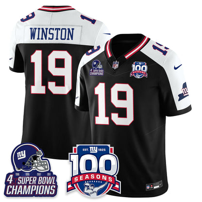 NYG 4-Time Champions Vapor Limited Jersey- 100th Season - Stitched