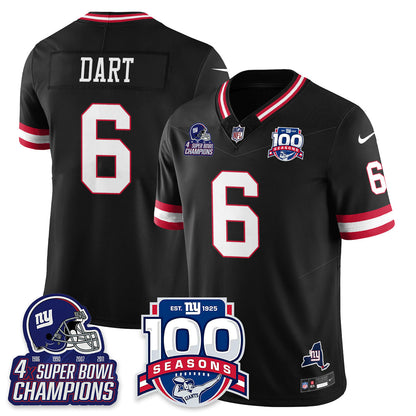NYG 4-Time Champions Vapor Limited Jersey- 100th Season - Stitched