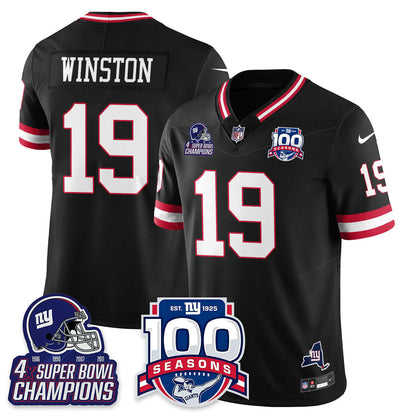 NYG 4-Time Champions Vapor Limited Jersey- 100th Season - Stitched