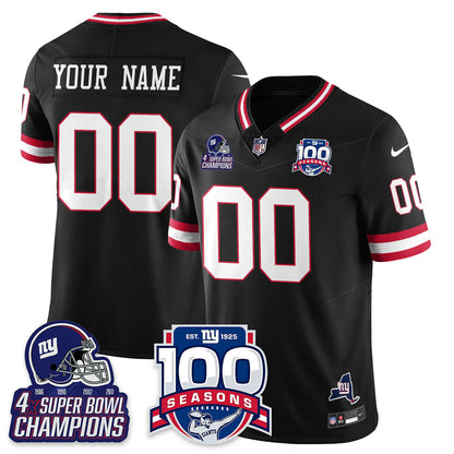 NYG 4-Time Champions Vapor Limited Jersey- 100th Season - Stitched