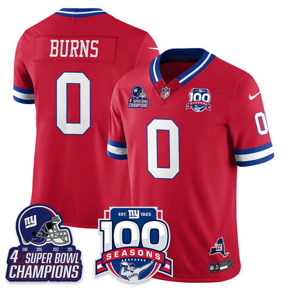 NYG 4-Time Champions Vapor Limited Jersey- 100th Season - Stitched