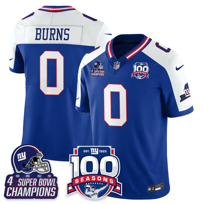 NYG 4-Time Champions Vapor Limited Jersey- 100th Season - Stitched