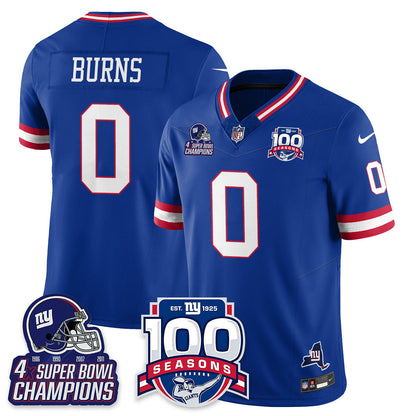 NYG 4-Time Champions Vapor Limited Jersey- 100th Season - Stitched