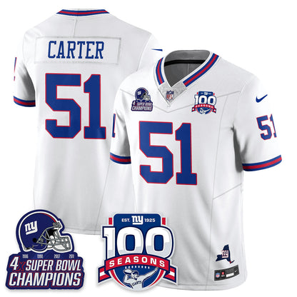 NYG 4-Time Champions Vapor Limited Jersey- 100th Season - Stitched