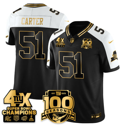 NYG 4-Time Champions Limited Gold Jersey- 100th Season - Stitched