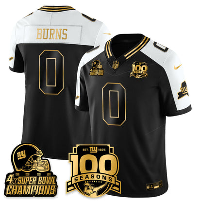 NYG 4-Time Champions Limited Gold Jersey V2- 100th Season - Stitched