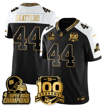 NYG 4-Time Champions Limited Gold Jersey V2- 100th Season - Stitched