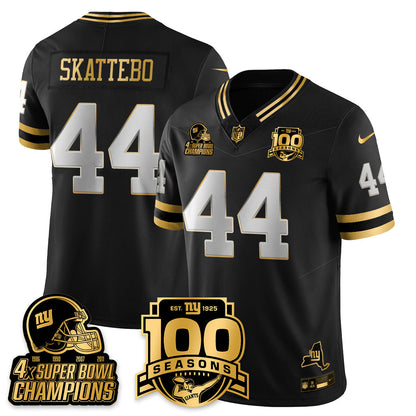 NYG 4-Time Champions Limited Gold Jersey V2- 100th Season - Stitched