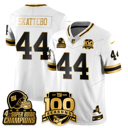 NYG 4-Time Champions Limited Gold Jersey V2- 100th Season - Stitched