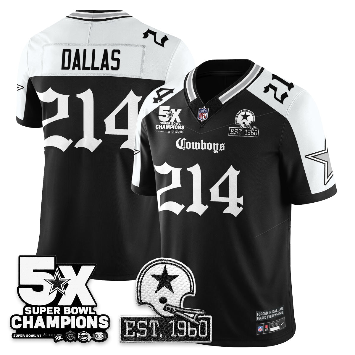DAL 'Gothic 5-Time Champions Edition' Vapor Limited Jersey - Stitched