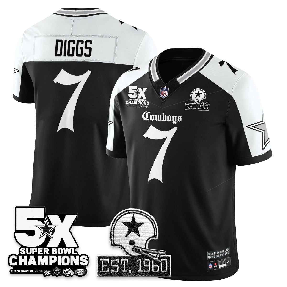 DAL 'Gothic 5-Time Champions Edition' Vapor Limited Jersey - Stitched