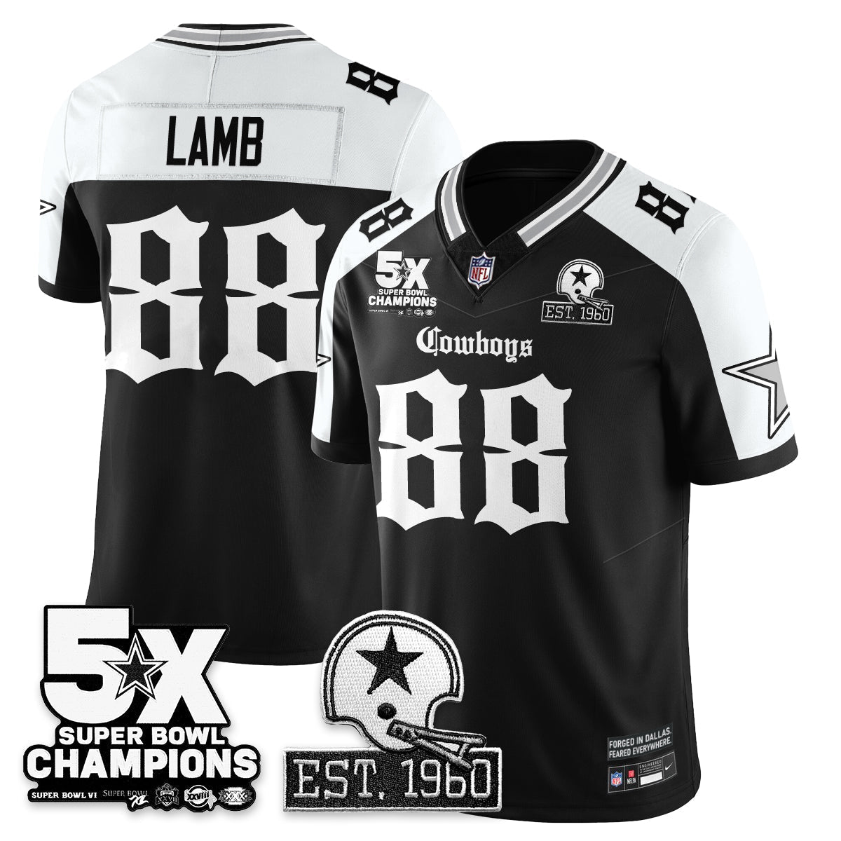 DAL 'Gothic 5-Time Champions Edition' Vapor Limited Jersey - Stitched