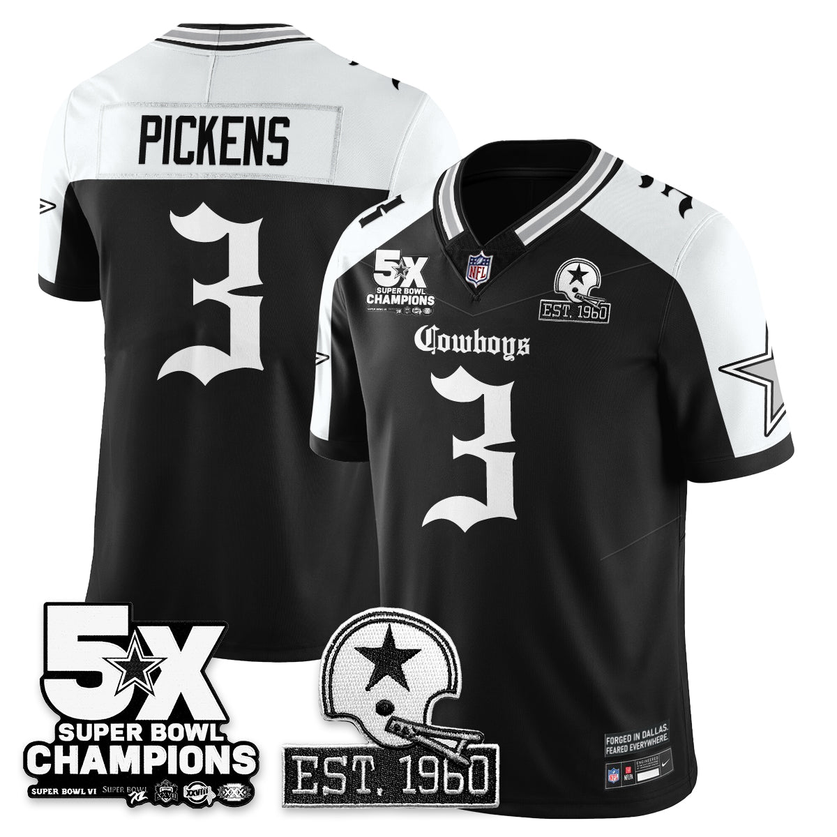 DAL 'Gothic 5-Time Champions Edition' Vapor Limited Jersey - Stitched