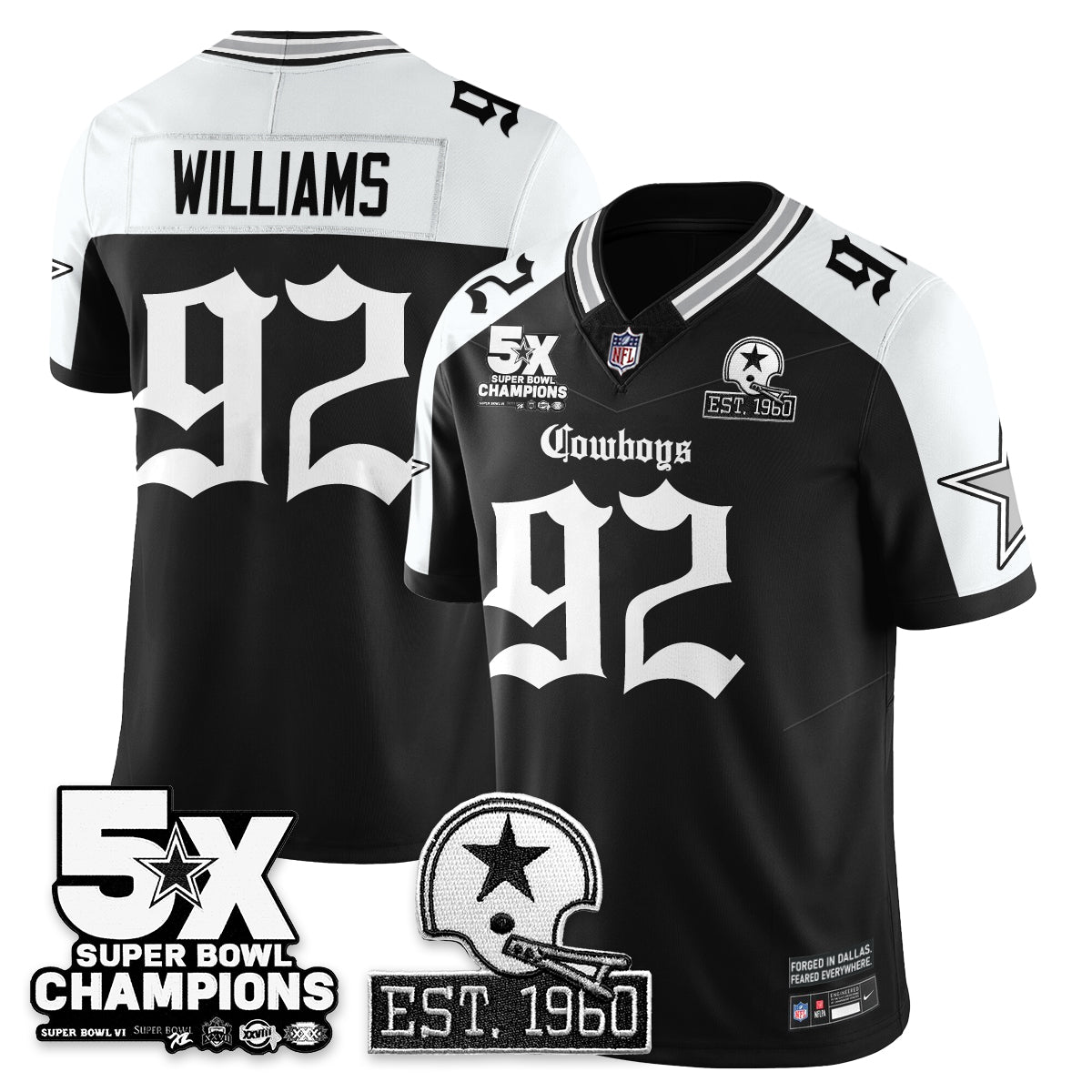 DAL 'Gothic 5-Time Champions Edition' Vapor Limited Jersey - Stitched