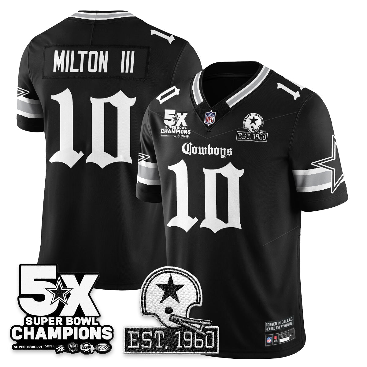 DAL 'Gothic 5-Time Champions Edition' Vapor Limited Jersey - Stitched