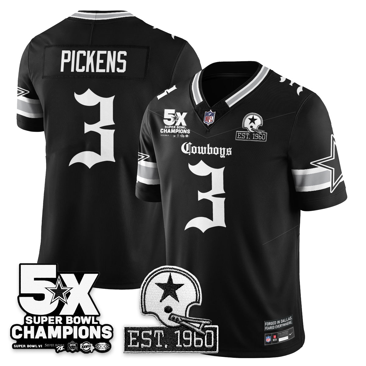 DAL 'Gothic 5-Time Champions Edition' Vapor Limited Jersey - Stitched