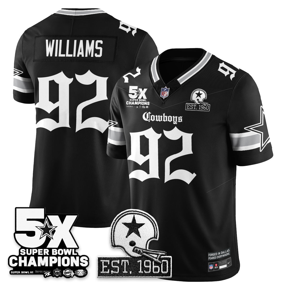 DAL 'Gothic 5-Time Champions Edition' Vapor Limited Jersey - Stitched