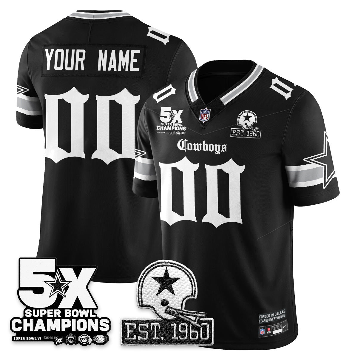 DAL 'Gothic 5-Time Champions Edition' Vapor Limited Jersey - Stitched