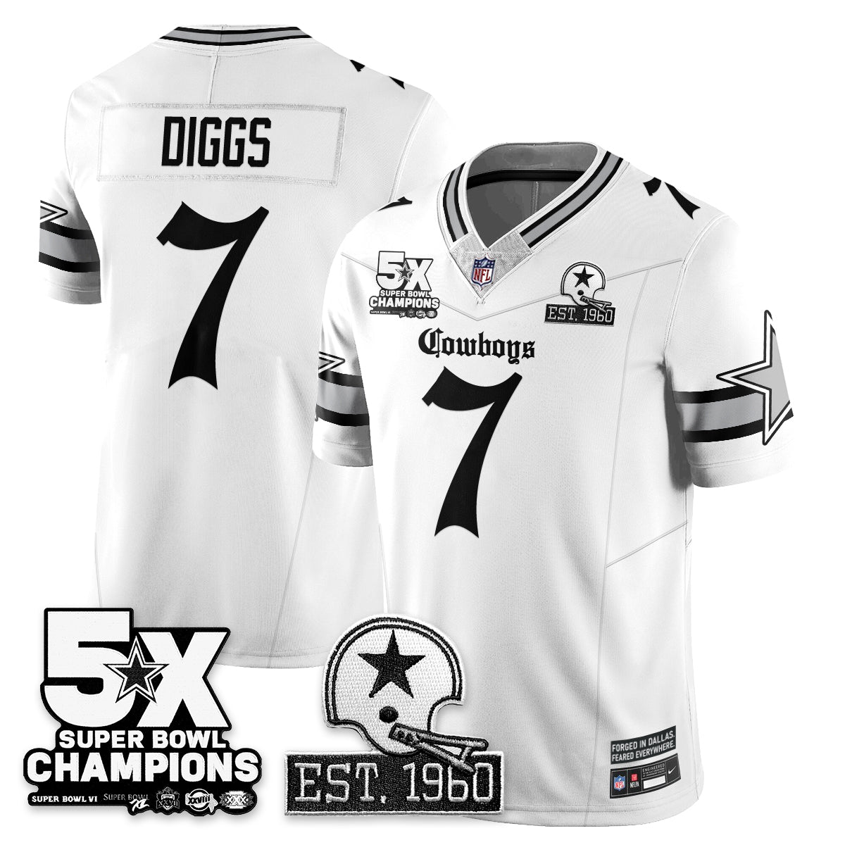 DAL 'Gothic 5-Time Champions Edition' Vapor Limited Jersey - Stitched