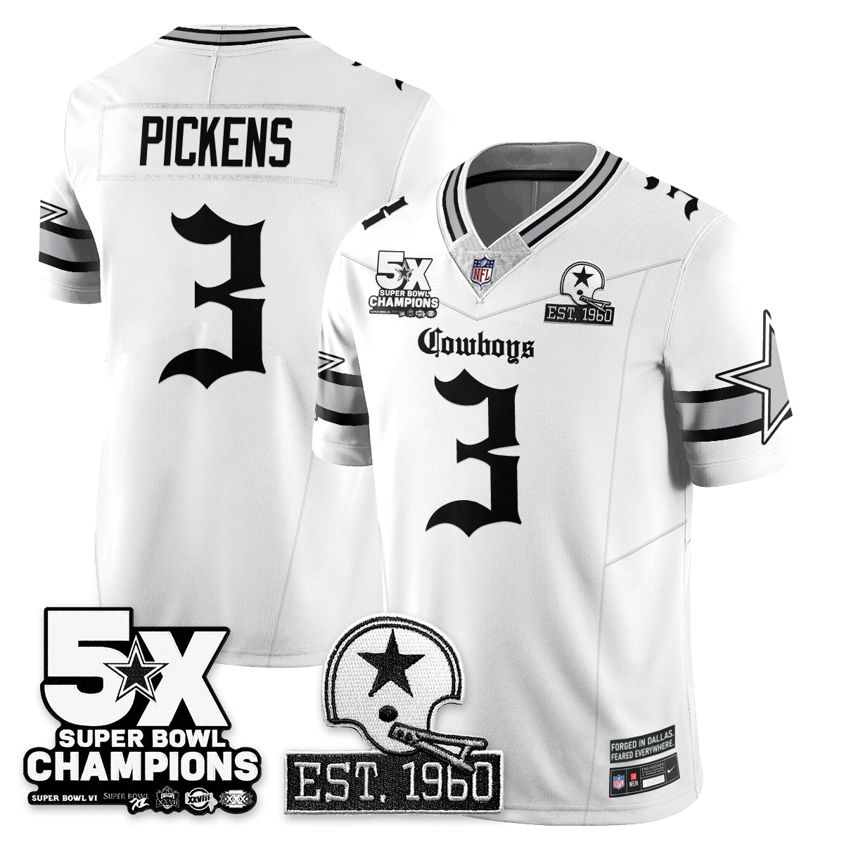 DAL 'Gothic 5-Time Champions Edition' Vapor Limited Jersey - Stitched