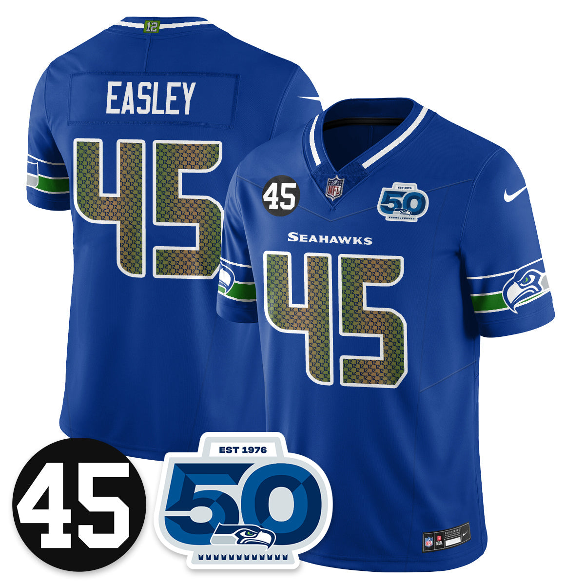SEA Vapor Limited Jersey - Honor Kenny Easley - Stitched
