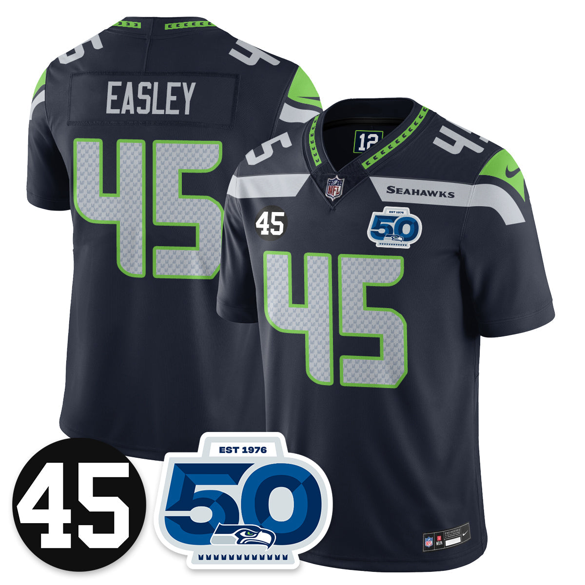 SEA Vapor Limited Jersey - Honor Kenny Easley - Stitched