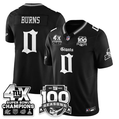 NYG 4-Time Champions Gothic Vapor Limited Jersey - 100th Seasons - Stitched