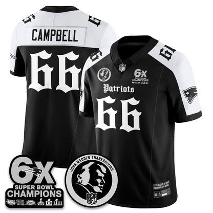 NE Gothic 6x Champions Patch Vapor Limited Jersey - John Madden Patch - Stitched