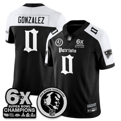 NE Gothic 6x Champions Patch Vapor Limited Jersey - John Madden Patch - Stitched