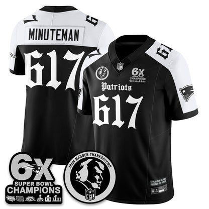 NE Gothic 6x Champions Patch Vapor Limited Jersey - John Madden Patch - Stitched