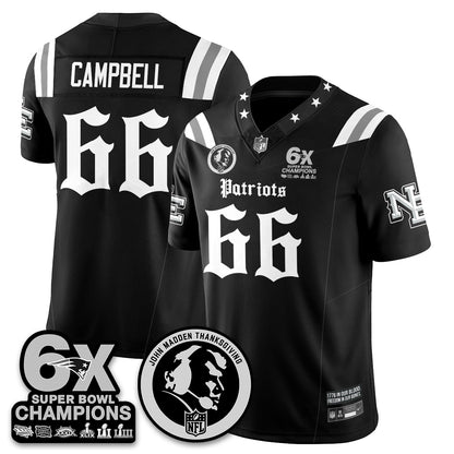 NE Gothic 6x Champions Patch Vapor Limited Jersey - John Madden Patch - Stitched