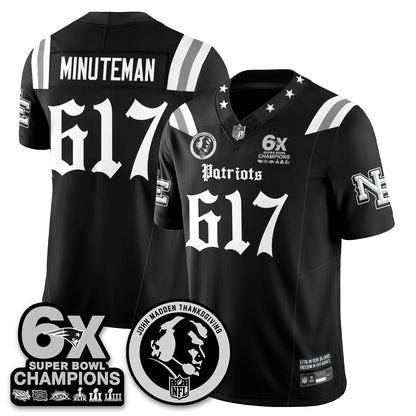 NE Gothic 6x Champions Patch Vapor Limited Jersey - John Madden Patch - Stitched
