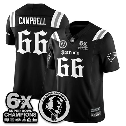 NE Gothic 6x Champions Patch Vapor Limited Jersey - John Madden Patch - Stitched